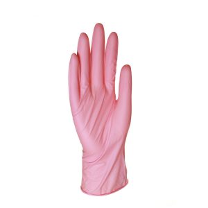 Перчатки смотровые: нитриловые, нестерильные, неопудренные, плоские, текстурированные только на кончиках пальцев , длина 24см, с валиком цвет РОЗОВЫЙ 3.5 гр (НДС 10%)